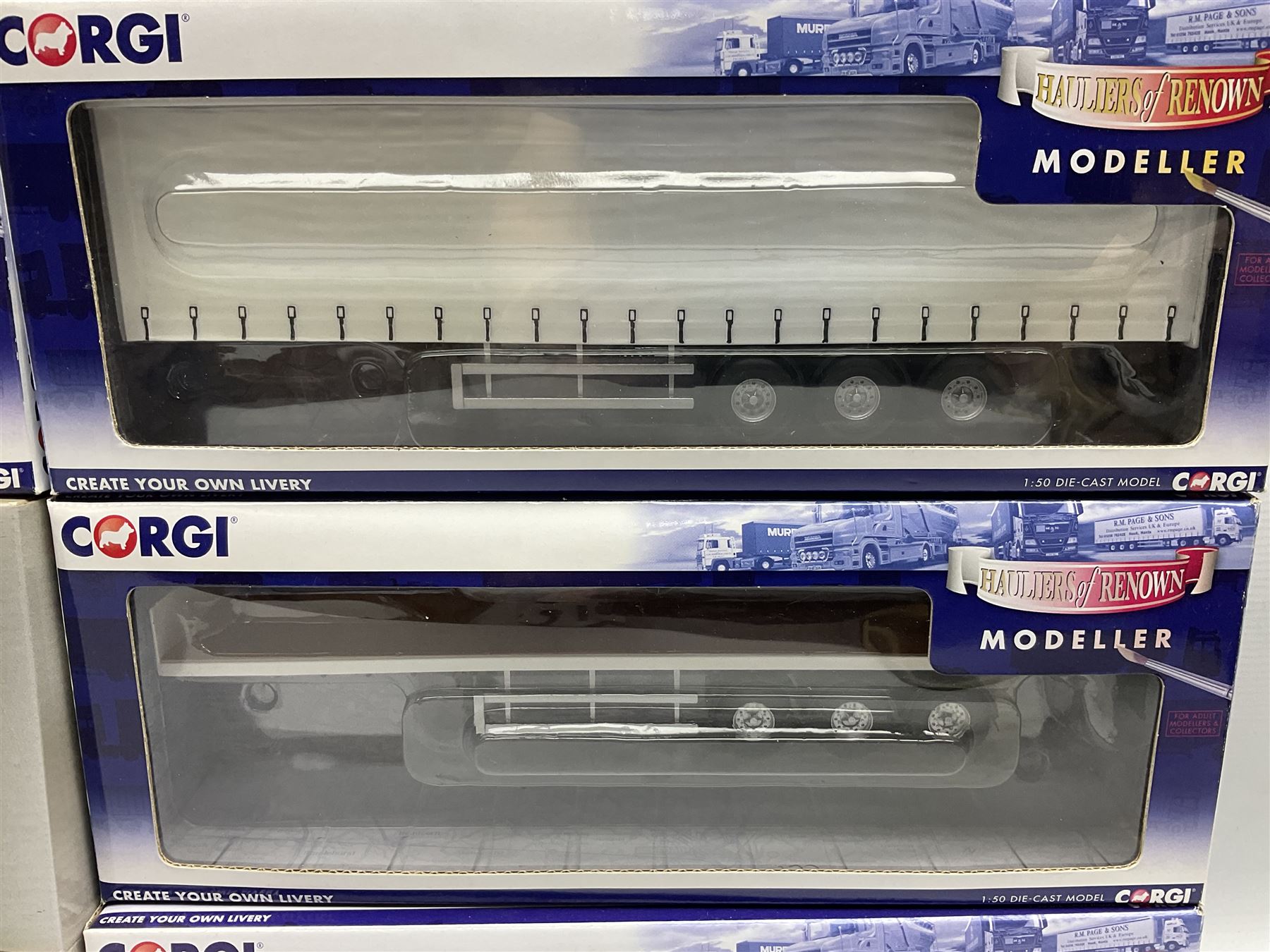 Corgi - limited edition Cafe Connection Albion Reiver Sheeted Platform lorry W.H. Malcolm Ltd Jungle Cafe No.CC11603; and seven Hauliers of Renown Modeller Series vehicles CC19910, 19911, 19912, 19913, 14100, 14000 & 13700 all boxed; together with two Modeller Accessory packs (10)