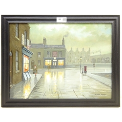  Steven Scholes (Northern British 1952-): Limehouse East London 1962, oil on board signed 29cm x 39cm  DDS - Artist's resale rights may apply to this lot  