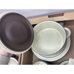 Quantity of Hornsea 'Cornrose' pattern tea and dinner wares, to include teapot, lidded twin handled tureen, storage jars, bowls, dinner plates etc