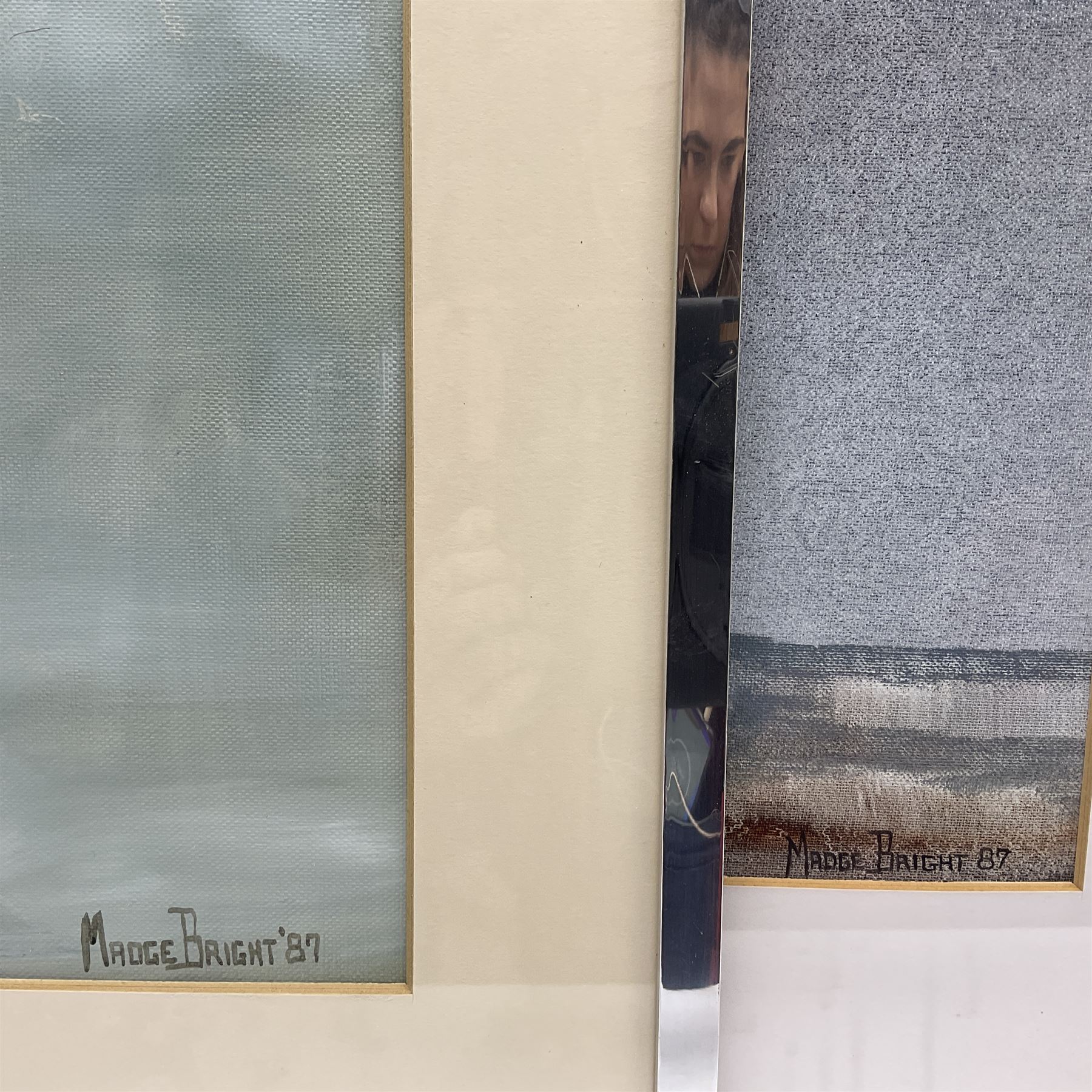 Madge Bright (British 20th century): Studies of Geese, pair gouaches signed and dated '87, 57cm x 43cm (2)