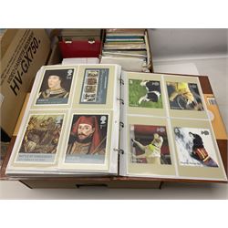 Large collection of postcards to include victorian greeting cards, examples of local interest, together with PHQ cards