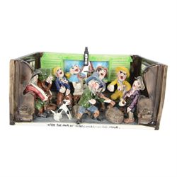 Two Will Young studio pottery figure groups, comprising 'Uncle Tom Cobley and All' and 'Widecombe Fair', both with signatures, tallest H16cm