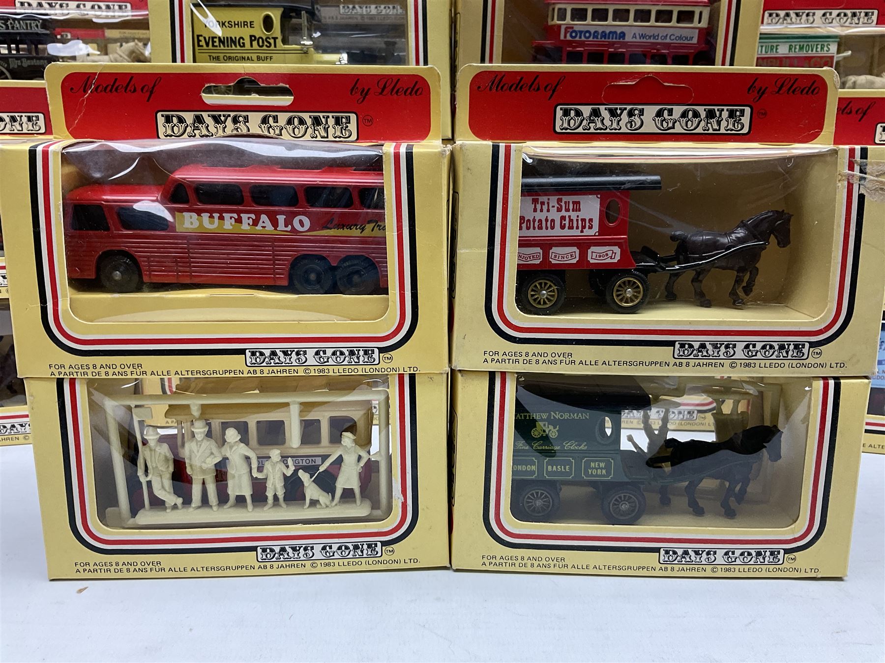 Fifty-two 1980's Days Gone/ Lledo die-cast models including Horse and Carts, all boxed (52)