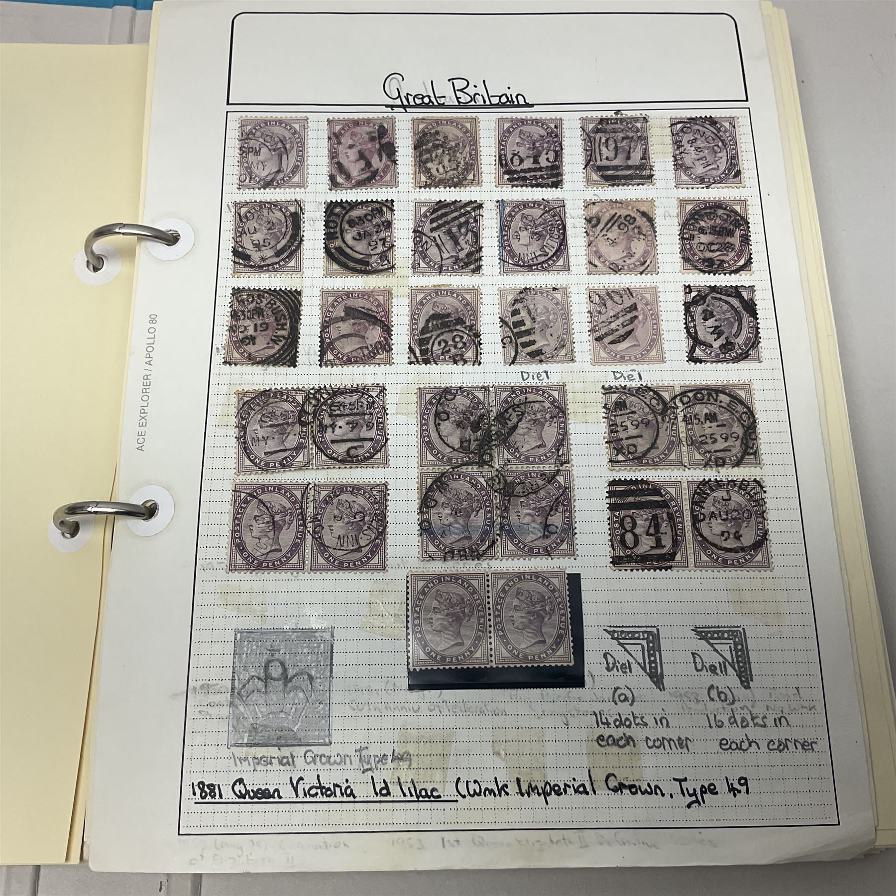 Great British Queen Victoria and later stamps, including imperf penny reds, perf penny reds, half penny 'bantams', small number of stamps on pieces or covers, one penny lilacs with block and pairs, 1883-84 two shillings sixpence, five shillings and ten shillings, various King Edward VII issues,  King George V seahorses etc