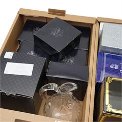 Large collection of mixed glassware, mostly boxed, to include Royal Doulton, Edinburgh, Thomas Webb and Stuart, in two boxes