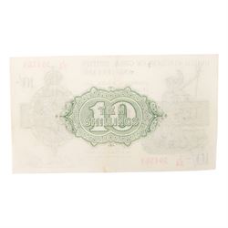 King George V Treasury series Warren Fisher ten shillings note, 6 November 1922