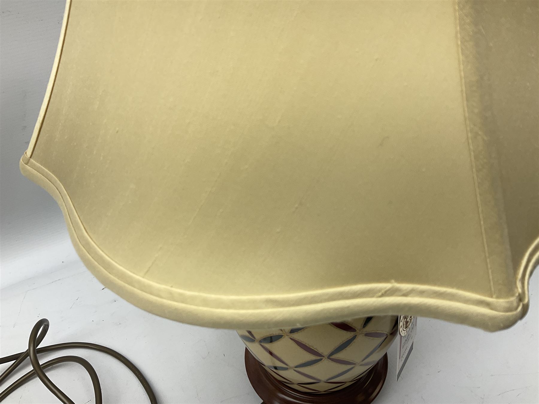 Rochamp Red Cross Stitch table lamp, with cream shade, excluding shade H32cm 