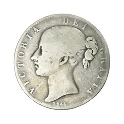 Queen Victoria 1844 silver crown coin