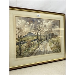 David Keith (Northern Contemporary): 'Swainby Farm' & 'Roseberry from above Great Ayton', two watercolours signed, titled and dated 1986 verso 34cm x 47cm & 36cm x 48cm (2)