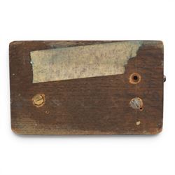 Early 20th century oak cased perpetual desk calendar, H7cm