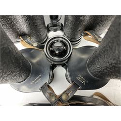 Ten cased pairs of binoculars, to include Rainbow 20x60, Barr & Stroud 7x, Yashica 7x50, Ross London Stepmur 10x50, Wray London Defiant 10x35, Canon 8x30 etc