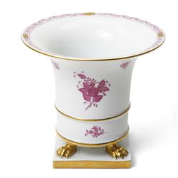 Herend vase painted in the 'Chinese Bouquet' pattern, printed marks to base, H19cm