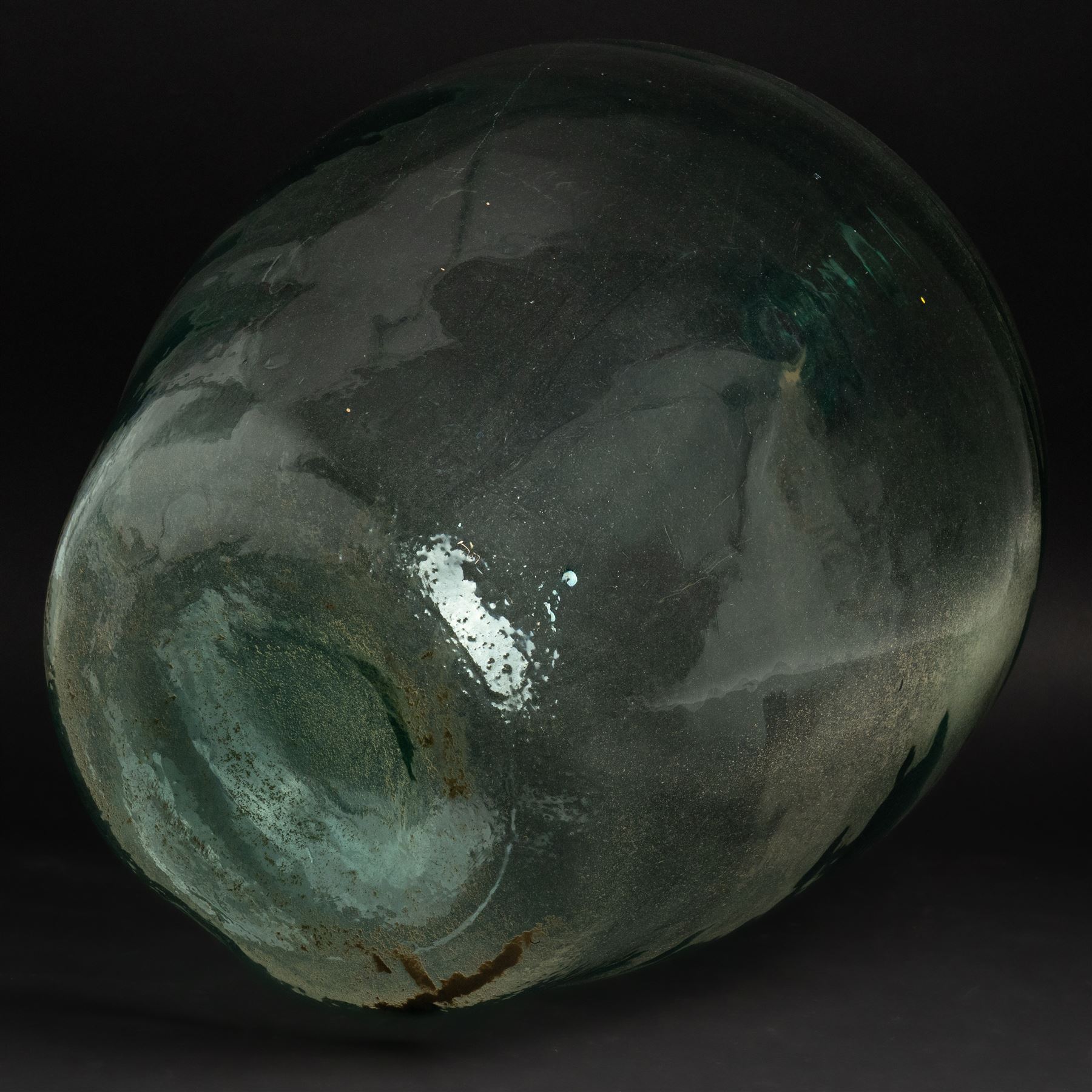  Large green glass Demijohn, H64cm  