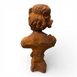 19th century design cast iron female bust