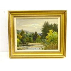  Ernest Higgins Rigg (Staithes Group 1868-1947): River Landscape, oil on canvas board signed 25cm x 33cm  