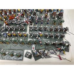 Approximately four hundred die-cast/lead War Game figures including one-hundred and fifty painted Medieval soldiers, two hundred unpainted Medieval soldiers, twenty painted Napoleonic soldiers etc; all unboxed