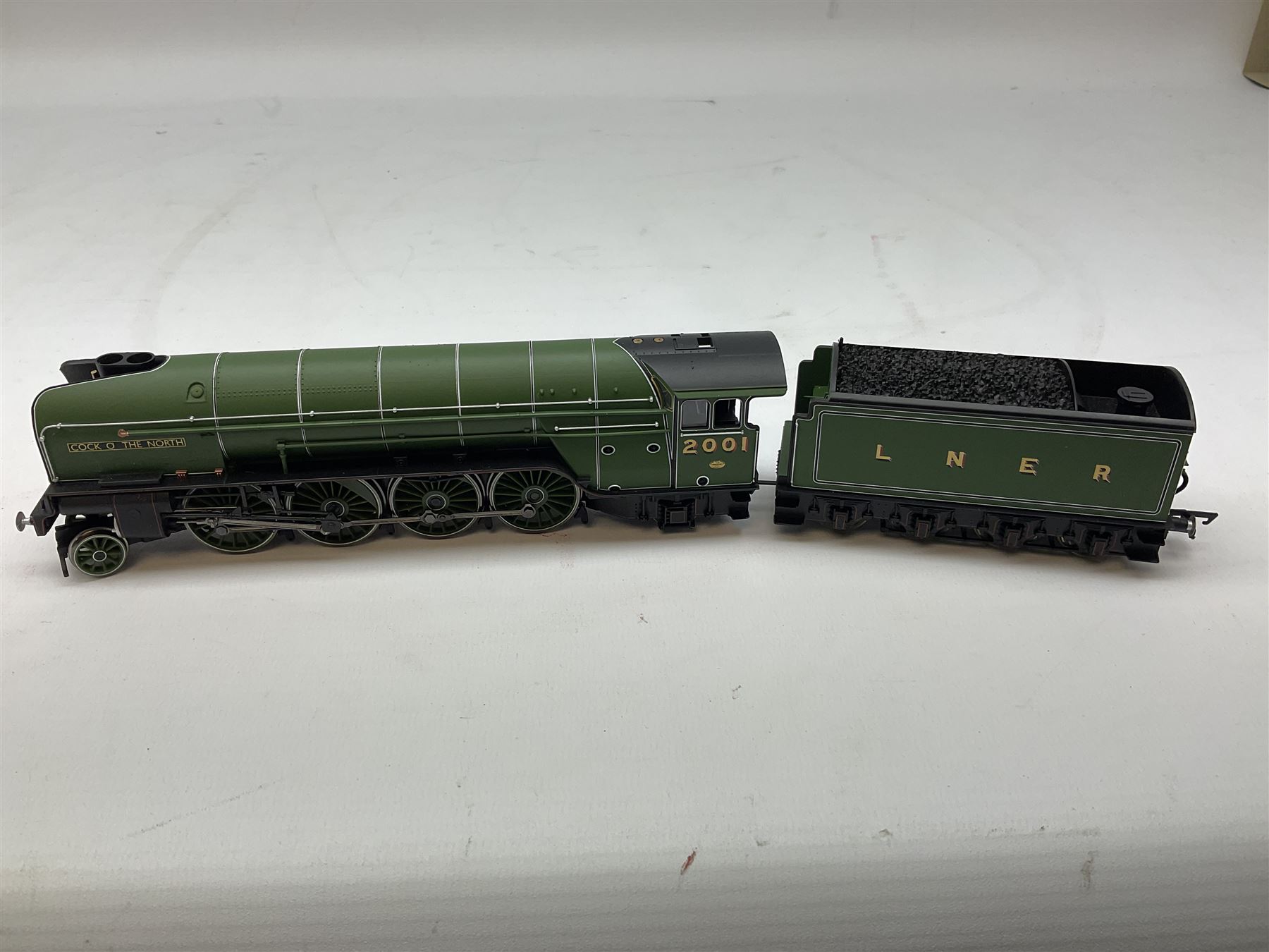 Hornby '00' gauge - Class P2 2-8-2 locomotive 'Cock O' The North' no. 2001, Class A4 4-6-2 locomotive 'Woodcock' no. 4493, Class A4 4-6-2 locomotive 'Golden Eagle' no. 60023 and Merchant Navy Class (Original) 4-6-2 locomotive 'Channel Packet' no. 21C1, all DCC ready (4)