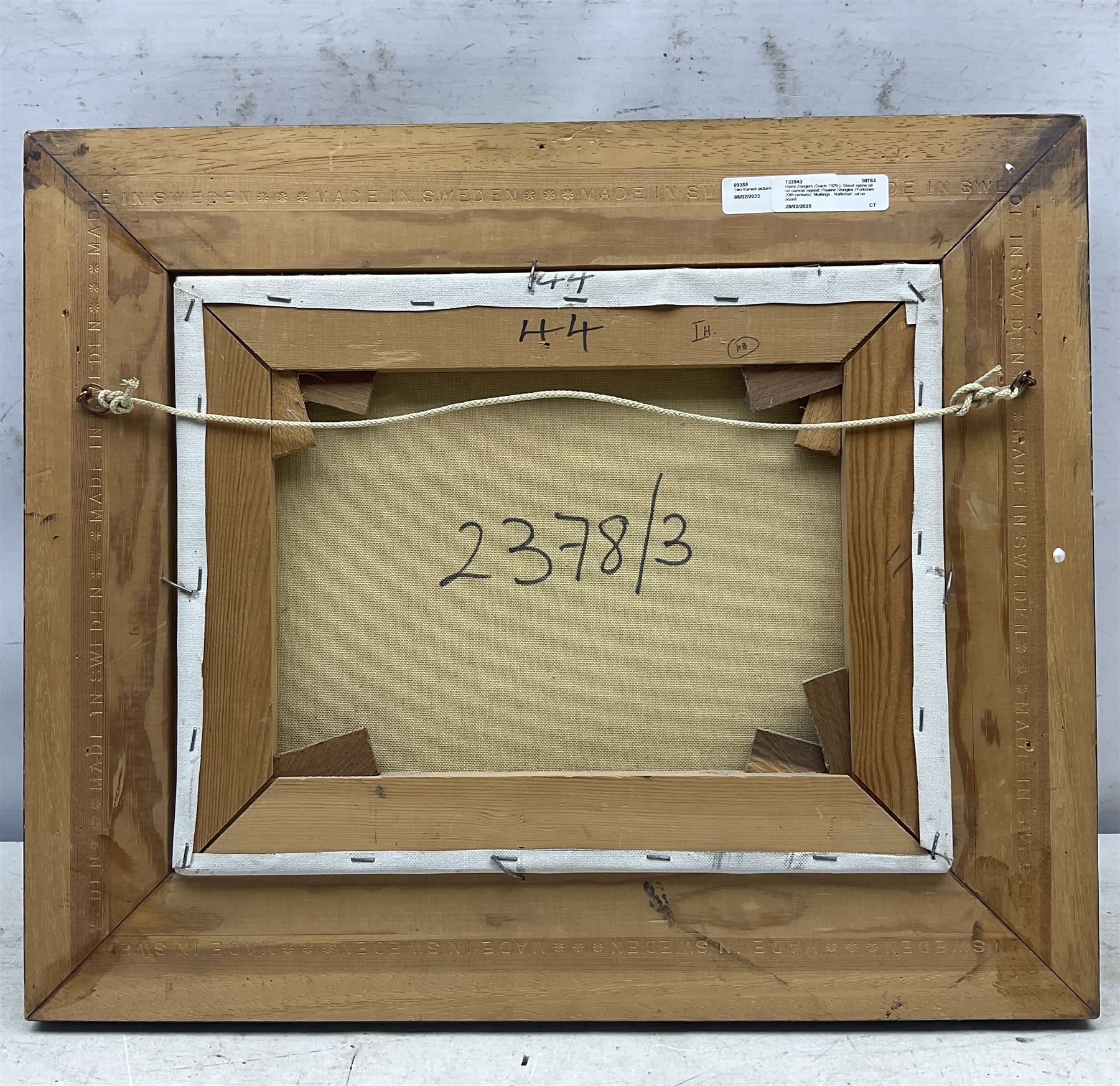 Harry Zeegers (Dutch 1929-): Continental Town Scene, oil on canvas signed in gilt frame 26cm x 34cm; Pauline Shingles (Yorkshire 20th Century): 'Maltings - Nafferton', oil on board signed 39cm x 49cm (2)