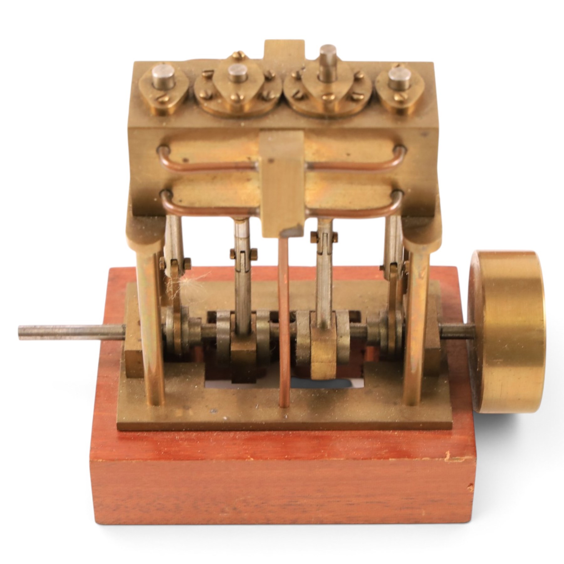 Collection of kit built model engines, including a Stirling Engine and vacuum engines, all with makers plaques for Hanby Malton