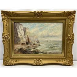 Cyril Tempest (Yorkshire late 19th century): Mast from Shipwreck and Beached Sailing Vessels, pair oils on canvas signed 40cm x 60cm (2)