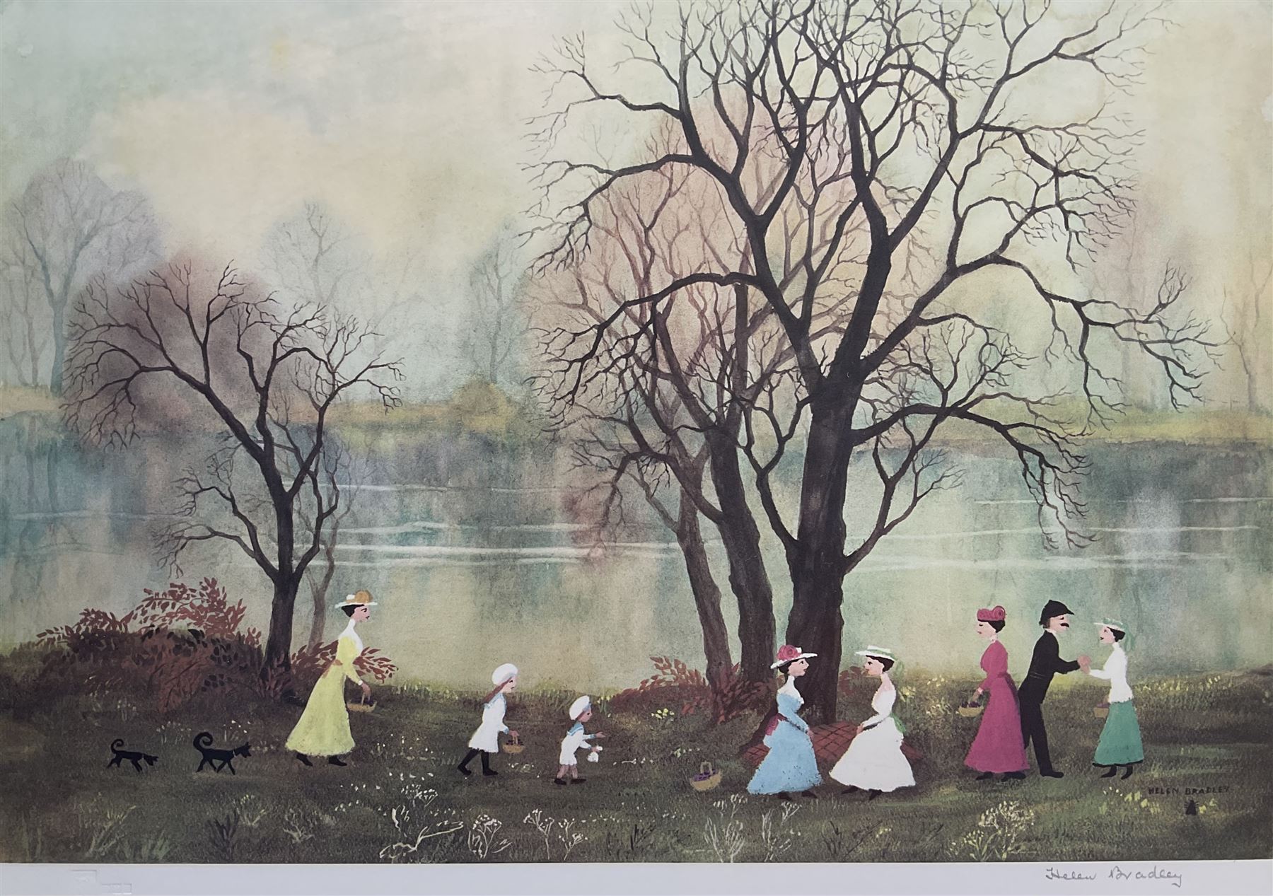 Helen Layfield Bradley (British 1900-1979): 'On a Lovely Summer's Day' and 'September', two limited edition colour prints signed in pencil max 38cm x 57cm (2)