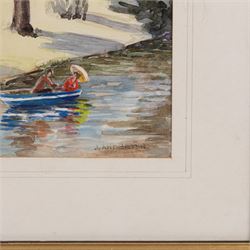 J Anderton (Northern British 20th Century): 'Peasholm Park - Scarborough' and the 'Scarborough' Boat Race, two watercolours signed, one dated 1972, max 24cm x 37cm (2)