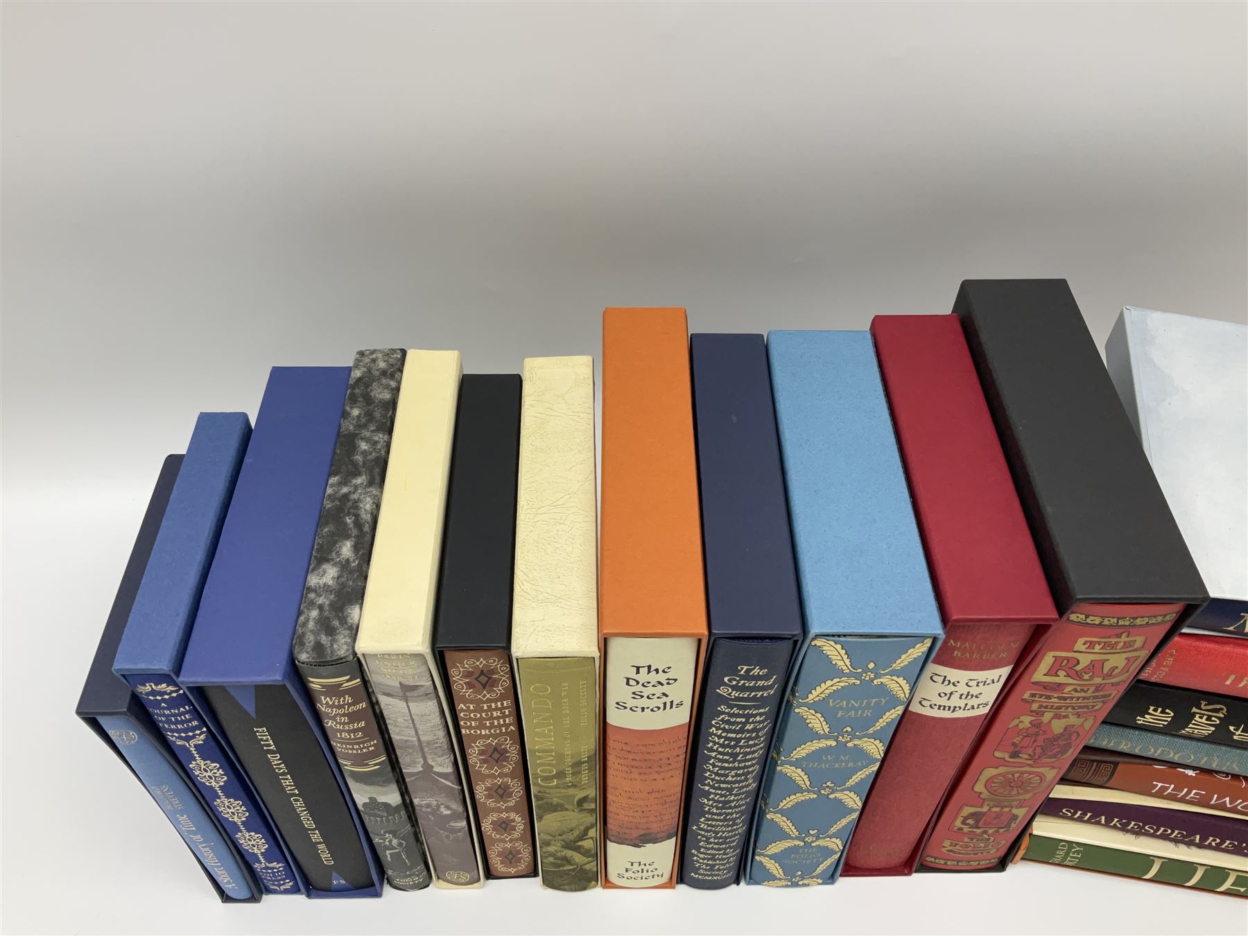 Folio Society - nineteen volumes including Life, The Dead Sea Scrolls, The World of the Odysseus, The Trial of the Templars, etc