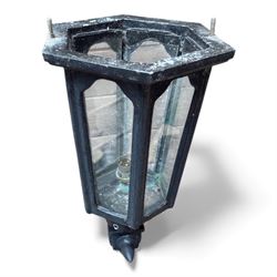 Pair of Cast aluminium outdoor wall lanterns in a black finish