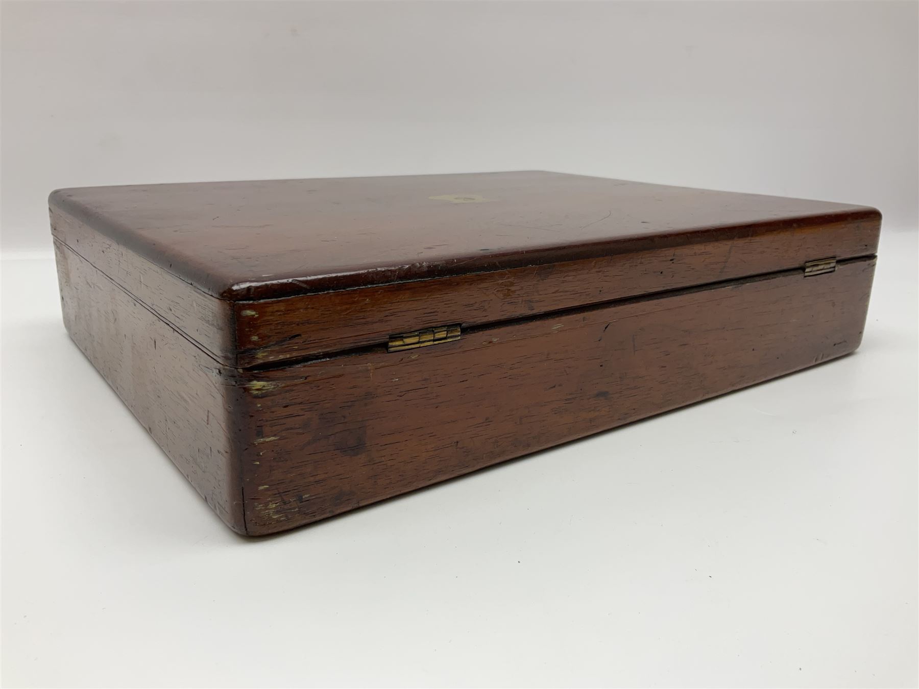 Three modern bullet moulds comprising Lee double cavity .44 calibre, boxed with instructions; and two Lyman .38 calibre; all in unrelated 19th century mahogany box