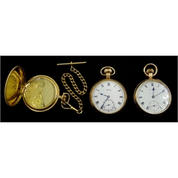 Three gold plated pocket watches - Levrette full hunter, Vertex Revue, the inner dust cover inscribed 'British Railways...45 Years Service' and a Thomas Russell & Son