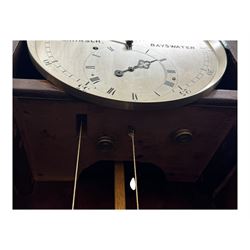 Hirsch of Bayswater-Fine late Victorian 8-day mahogany cased Jewellers regulator, wall mounted case with an arched top and tapering swept base, fully glazed door with visible pendulum and off-set brass cased weight, 10-1/2