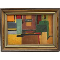 Heath (British 20th century): Untitled Abstract, oil on canvas board signed, initialled and dated '61 verso 19cm x 29cm  