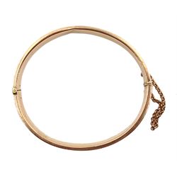 Early 20th century 9ct rose gold hinged bangle approx, Chester 1913, approx 10.7gm