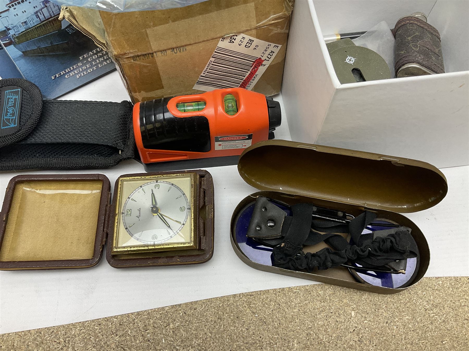 W. Marshall (20th century) - Town Dock Hull; watercolour; gilt frame; two Amy Johnson enamelled brooches as aircraft and Amy Johnson medallion; and quantity of books and booklets of Hull interest