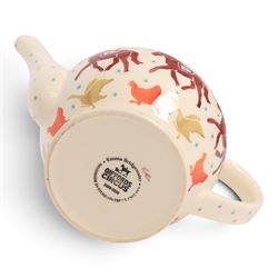 Emma Bridgewater teapot, in the Giffords Circus 2000-2020 Anniversary pattern and Collectors Club jug of year 2008, teapot H22cm 