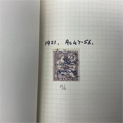 Stamps including British occupation of Italian Colonies overprints, French Morocco stamps with Tanger overprints, surcharges etc, housed in two albums