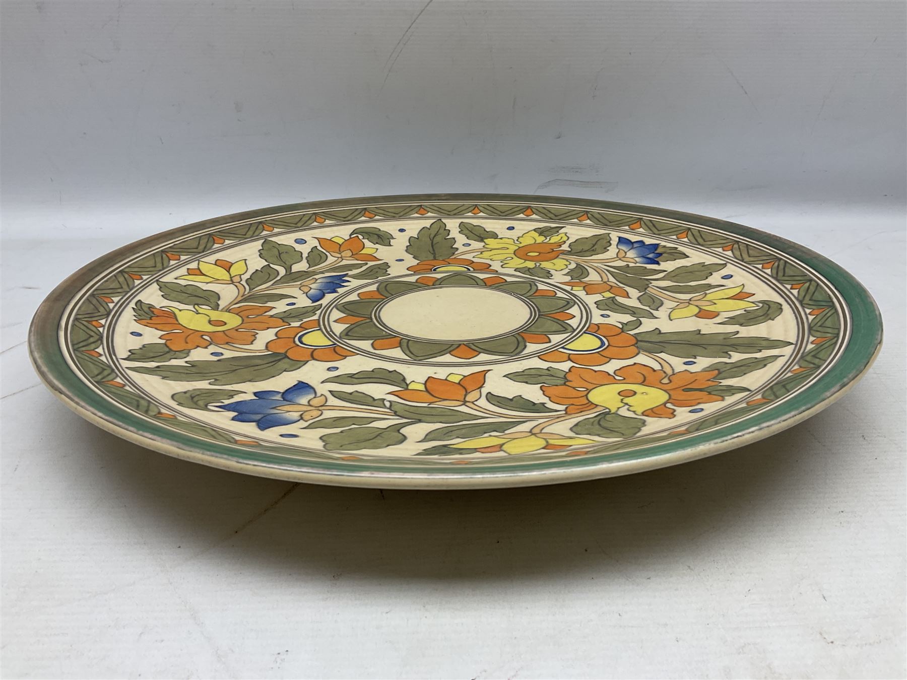 Charlotte Rhead for Crown Ducal, 'Ankara' design charger, pattern 5893, D44cm