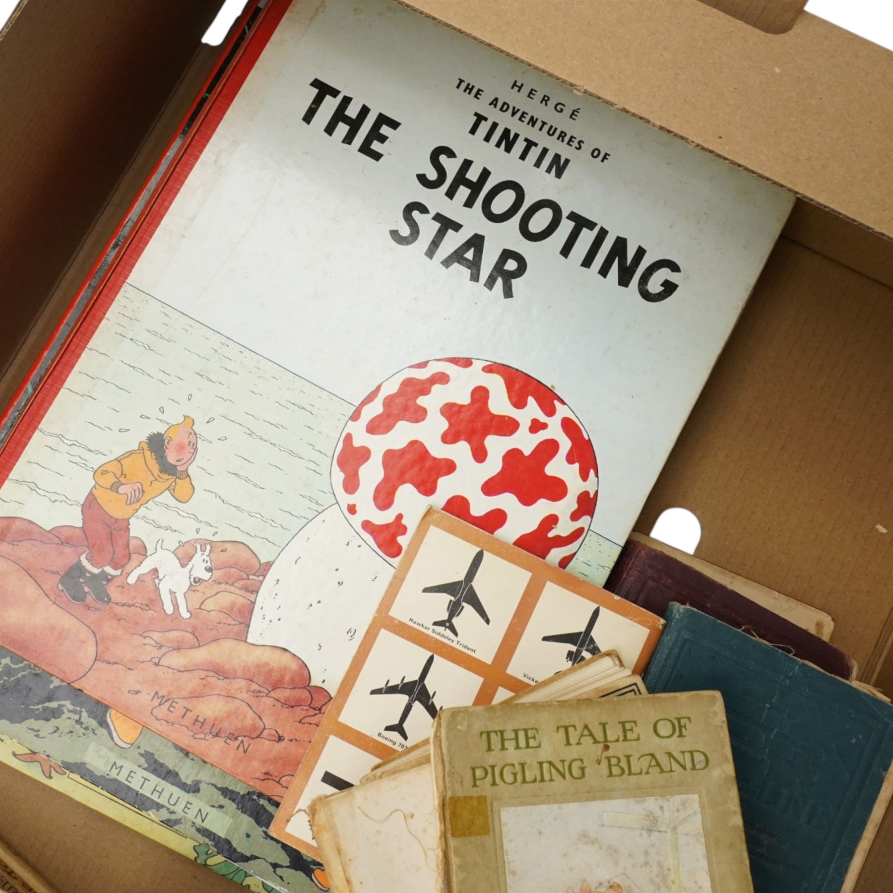 Collection of Beatrix Potter books, Frederick Warne & Co Ltd, and six 1960s Herge Tintin books etc