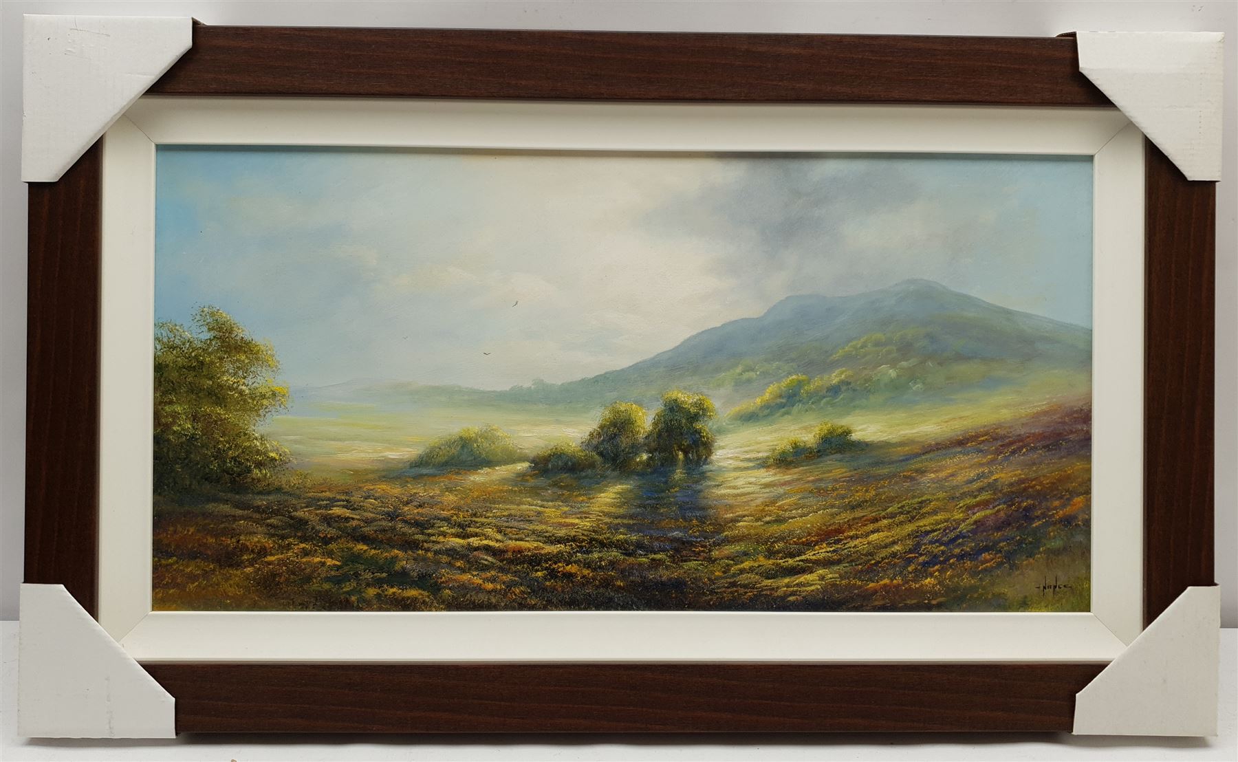 Mike Nance (British Contemporary): Morning Mist, oil on board signed 30cm x 60cm