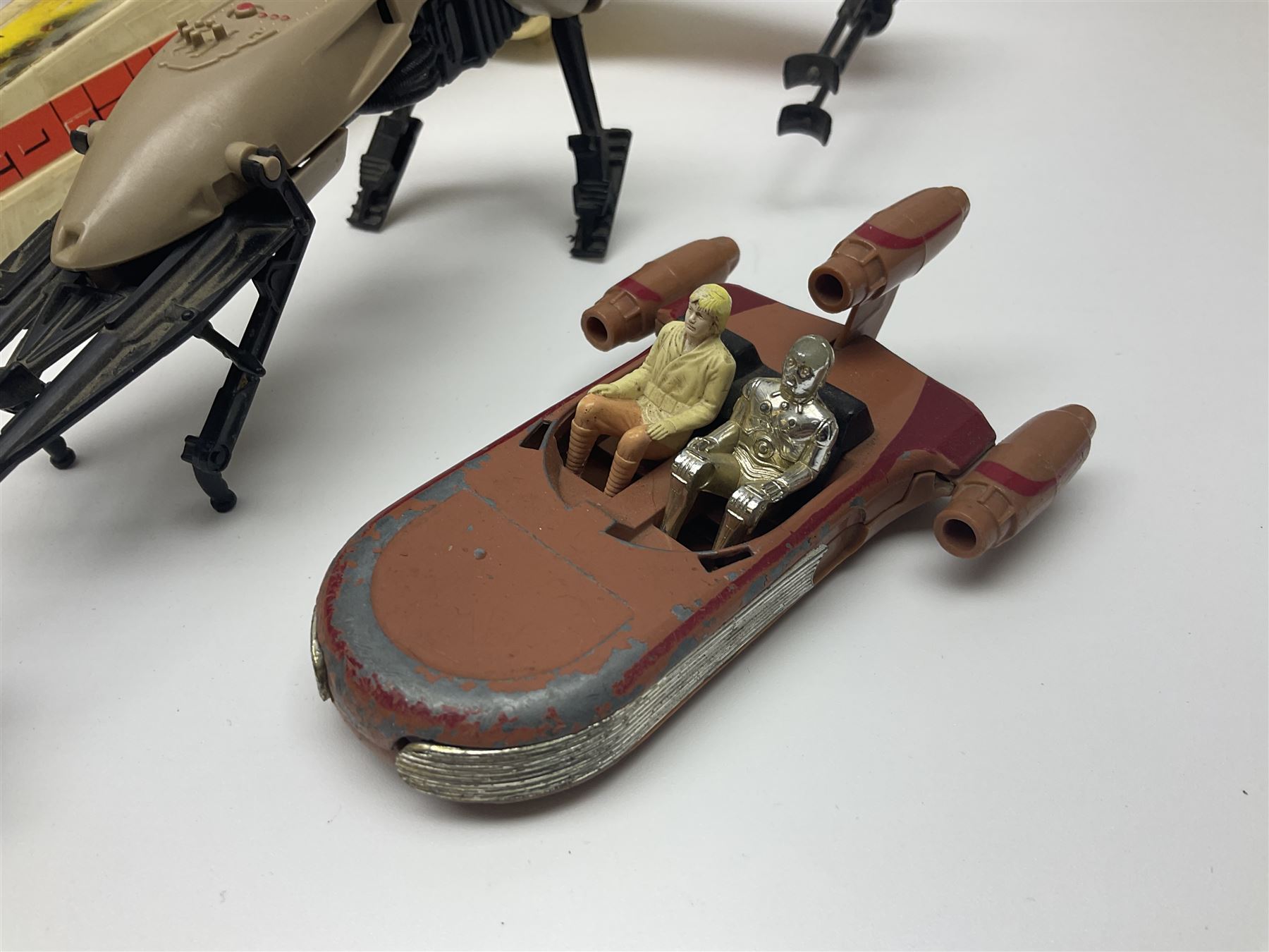 Star Wars - vintage vehicles comprising Rebel Armoured Snowspeeder and Tri-pod Laser Cannon; both boxed; Rebel Transport with 3 3/4