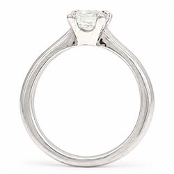 18ct white gold diamond ring, four claw set with a single emerald cut diamond of 1.01 carat, hallmarked, with European Gemological Laboratory report