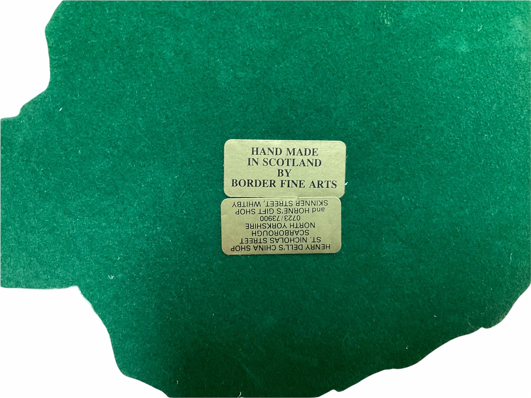 Border fine arts figures, Pick of the litter, model no JH30, by Ray Ayres L26cm, Tug of war, model no JH61, by D Walton H11.5cm and Robin with chicks in boot, model no RB45, by by Ray Ayres H11cm.  