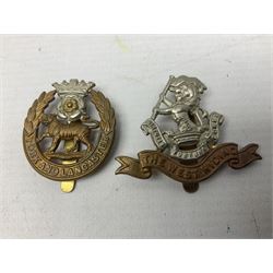 South African Army Orange Free State Artillery badge; three Commonwealth badges; and twelve Yorkshire/Lincolnshire badges including East Yorkshire, West Riding, York and Lancaster, West Yorkshire etc (16)