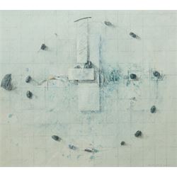 Malcolm Whittaker (British 1937-): 'Devised Circle', pencil and wash signed and titled, 40cm x 45cm 