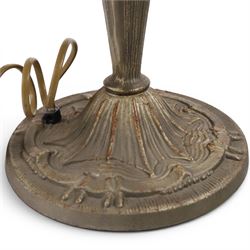 Tiffany Style table lamp, with floral lampshade, together with two Tiffany style ceiling light shades 