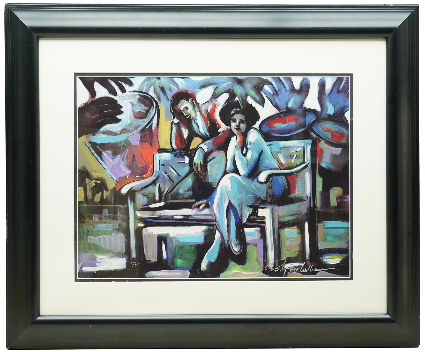 Billy Dee Williams (American 1937-): 'At the Club', limited edition colour lithograph signed and numbered 47/295, 37cm x 50cm 