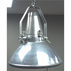  Polished aluminium marine searchlight type centre light fitting, H50cm   