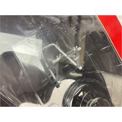 Four Minichamps 1:12 scale die-cast motorcycles - Honda RC211V Team Movistar Honda MotoGP Rider Marco Melandri MotoGP 2005; Yamaha YZR-M1 Antena 3 Yamaha D'Antin Shinya Nakano MotoGP 2003; Yamaha YZR-M1 Max Biaggi MotoGP 2002; and Ducatti 999FO4 Gregorio Lavilla BSB 2005; all boxed (4)