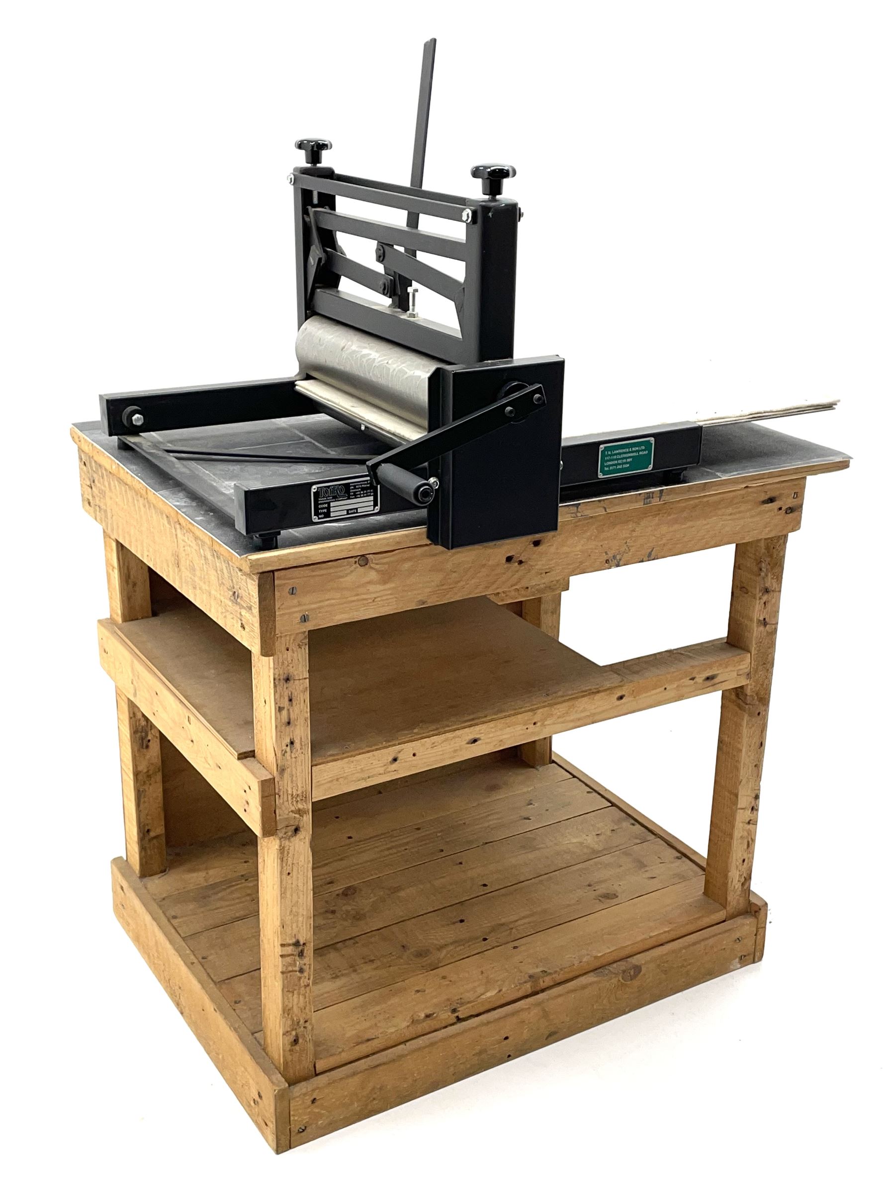 Tofko 'Norup Maxi' etching press, bench and accessories including