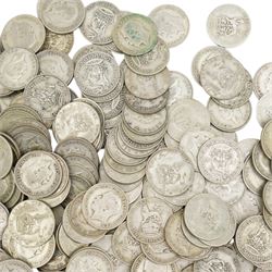 Approximately 4760 grams of Great British pre-1947 silver one shilling coins